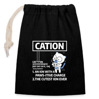 Cation - Closable cotton gift bag (14x20cm) - black - Front