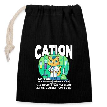 Cation - Closable cotton gift bag (14x20cm) - black - Front