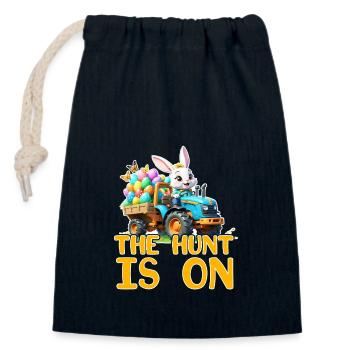 The Hunt is on - Closable cotton gift bag (14x20cm) - navy - Front