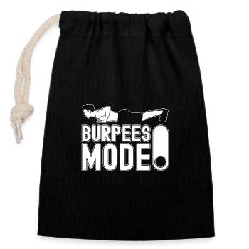 Gym Junkies Burpees Mode On Calisthenics Fitness - Closable cotton gift bag (14x20cm) - black - Front