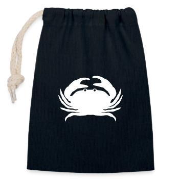 signe astrologique cancer crabe - Sac cadeau en coton avec cordon (14 x 20 cm) - bleu marine - Devant