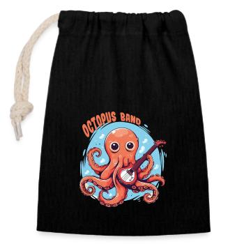 octopus band - Closable cotton gift bag (14x20cm) - black - Front