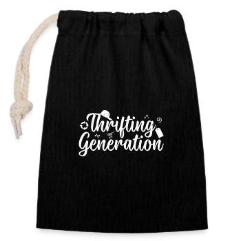 Thrift Shop Thrifting Generation Love Thrifting - Closable cotton gift bag (14x20cm) - black - Front