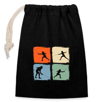 Fencing Fencing - Closable cotton gift bag (14x20cm) - black - Front