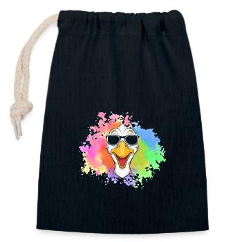Gans - Verschließbarer Geschenkbeutel aus Baumwolle (14x20cm) - Navy - Vorne