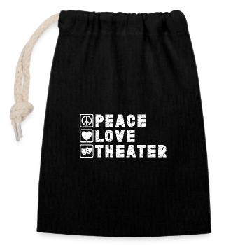 Théâtre Paix Amour Acteur Conception musicale - Sac cadeau en coton avec cordon (14 x 20 cm) - noir - Devant