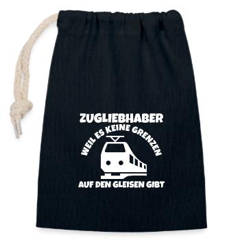 Model Railroad Model Train Train Railroad Railroad Railroad Railroad Model Train Model Train Model T - Closable cotton gift bag (14x20cm) - navy - Front