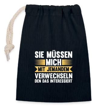 Funny sayings work colleagues office humor - Closable cotton gift bag (14x20cm) - navy - Front