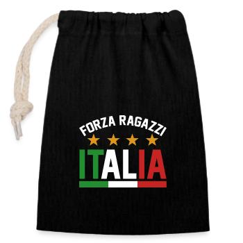 Italie Italien Italien Italie - Sac cadeau en coton avec cordon (14 x 20 cm) - noir - Devant