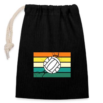 Handballer Handball - Verschließbarer Geschenkbeutel aus Baumwolle (14x20cm) - Schwarz - Vorne