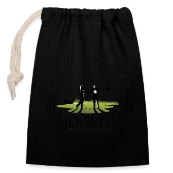 Golf - Le sport au service des affaires et du succès - Sac cadeau en coton avec cordon (14 x 20 cm) - noir - Devant