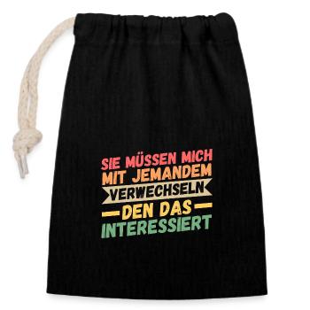 Funny sayings work colleagues office humor - Closable cotton gift bag (14x20cm) - black - Front