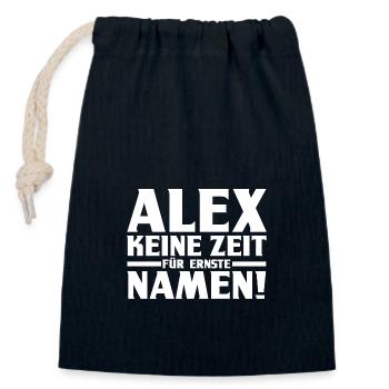 Alexander Alexandra Alexa Alex - Verschließbarer Geschenkbeutel aus Baumwolle (14x20cm) - Navy - Vorne
