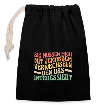 Funny sayings work colleagues office humor - Closable cotton gift bag (14x20cm) - black - Front