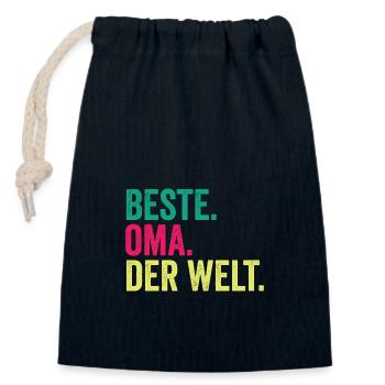 Großmutter Oma - Verschließbarer Geschenkbeutel aus Baumwolle (14x20cm) - Navy - Vorne