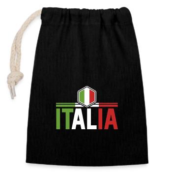 Italie Italien Italien Italie - Sac cadeau en coton avec cordon (14 x 20 cm) - noir - Devant