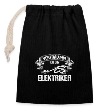 Elektrikermeister Elektrotechniker Elektriker - Verschließbarer Geschenkbeutel aus Baumwolle (14x20cm) - Schwarz - Vorne