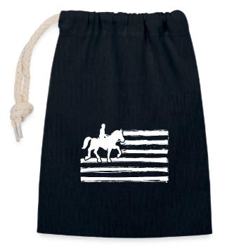 Reiten Pferde - Verschließbarer Geschenkbeutel aus Baumwolle (14x20cm) - Navy - Vorne