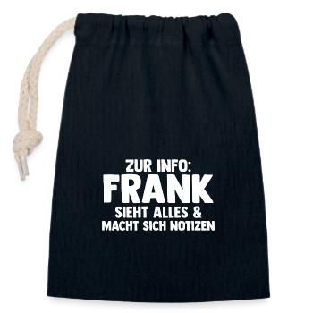 Franc - Sac cadeau en coton avec cordon (14 x 20 cm) - bleu marine - Devant
