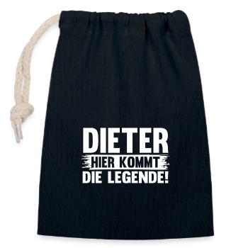 Vorname Dieter - Verschließbarer Geschenkbeutel aus Baumwolle (14x20cm) - Navy - Vorne