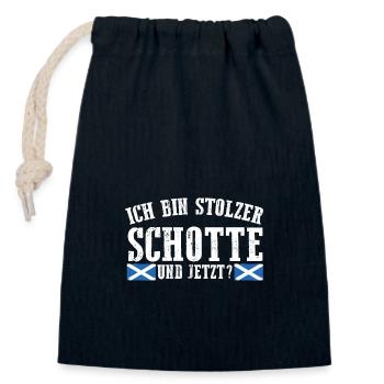 Schotten Schottisch Schottland - Verschließbarer Geschenkbeutel aus Baumwolle (14x20cm) - Navy - Vorne