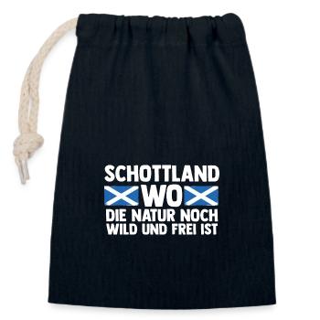 Schotten Schottisch Schottland - Verschließbarer Geschenkbeutel aus Baumwolle (14x20cm) - Navy - Vorne