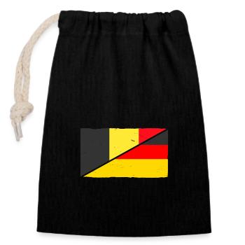 Belge Allemagne Belgique - Sac cadeau en coton avec cordon (14 x 20 cm) - noir - Devant