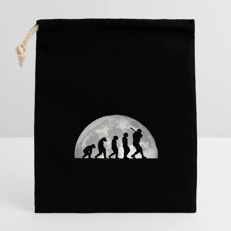 Baseballspieler Evolution Baseball Verschließbarer Geschenkbeutel aus Baumwolle (14x20cm)