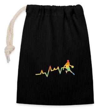Joueurs de basket-ball Evolution Basketball - Sac cadeau en coton avec cordon (14 x 20 cm) - noir - Devant