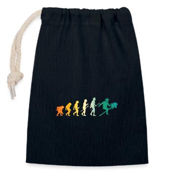 Steckenpferd Evolution Hobby Horsing - Verschließbarer Geschenkbeutel aus Baumwolle (14x20cm) - Navy - Vorne