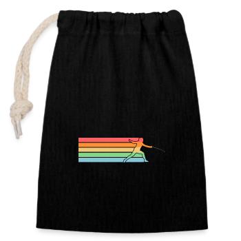 Fencing Fencing - Closable cotton gift bag (14x20cm) - black - Front