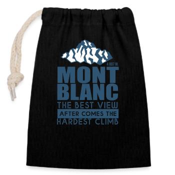 Bergsteigen Mont Blanc Wandern - Verschließbarer Geschenkbeutel aus Baumwolle (14x20cm) - Schwarz - Vorne