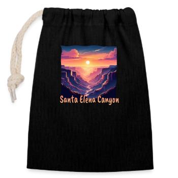 Santa Elena Canyon Texas USA Sunset Purple Color - Closable cotton gift bag (14x20cm) - black - Front