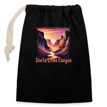 Santa Elena Canyon Texas USA Sunset Colors - Closable cotton gift bag (14x20cm) - black - Front