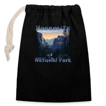 Parc de Yosemite : Grunge et merveilles naturelles - Sac cadeau en coton avec cordon (14 x 20 cm) - noir - Devant