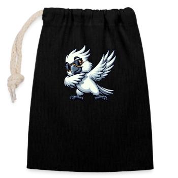 Wellensittich Dab Pose Spaßiges Design - Verschließbarer Geschenkbeutel aus Baumwolle (14x20cm) - Schwarz - Vorne