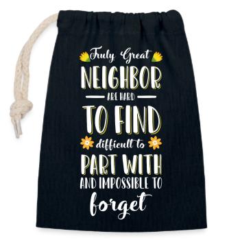 Neighbor Friendship Celebration - Closable cotton gift bag (14x20cm) - navy - Front