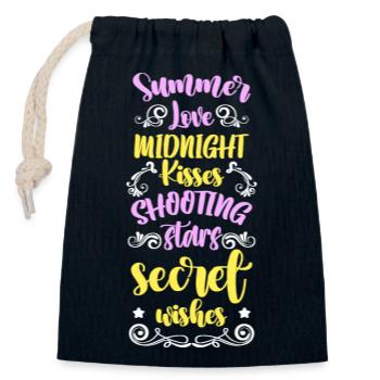 Shooting Star Desire Telescope - Closable cotton gift bag (14x20cm) - navy - Front