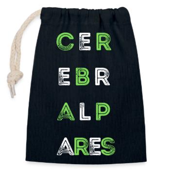 Zerebralparese - Verschließbarer Geschenkbeutel aus Baumwolle (14x20cm) - Navy - Vorne