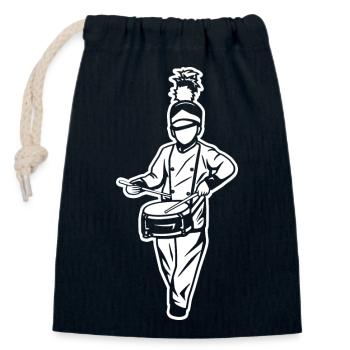 Enfant batteur - Sac cadeau en coton avec cordon (14 x 20 cm) - bleu marine - Devant