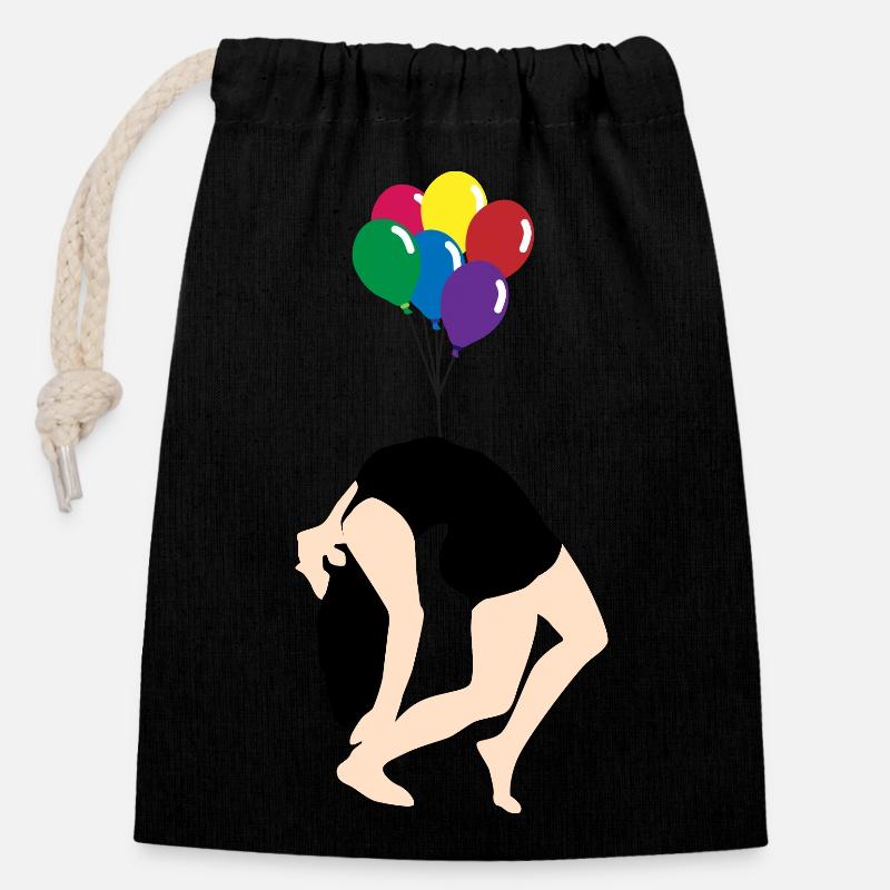 Balloon - Closable cotton gift bag (14x20cm) - black