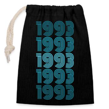1993 - Closable cotton gift bag (14x20cm) - black - Front