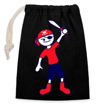 Funny Pirate Sabre Kid Cute Headwrap Toddler - Closable cotton gift bag (14x20cm) - black - Front
