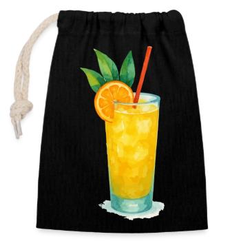 cocktail 1 - Verschließbarer Geschenkbeutel aus Baumwolle (14x20cm) - Schwarz - Vorne