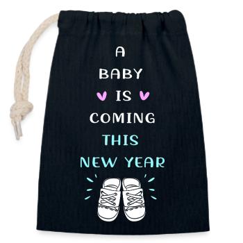 Gender Reveal Silvester Neujahr Neues Jahr - Verschließbarer Geschenkbeutel aus Baumwolle (14x20cm) - Navy - Vorne
