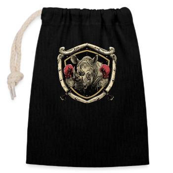 Rhino Boxer MMA - Sac cadeau en coton avec cordon (14 x 20 cm) - noir - Devant