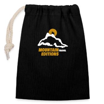Mountain travel editions - Closable cotton gift bag (14x20cm) - black - Front