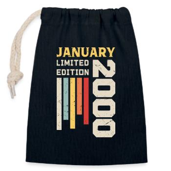 January 2000 - January 2000 Birthday Gift - Closable cotton gift bag (14x20cm) - navy - Front