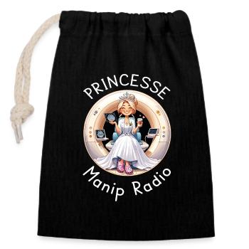 Princesse Manip Radio Manipulatrice Radiologie - Sac cadeau en coton avec cordon (14 x 20 cm) - noir - Devant
