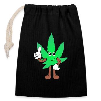 Der Bloom - Weed Cannabis Stoned Hanf Marihuana - Verschließbarer Geschenkbeutel aus Baumwolle (14x20cm) - Schwarz - Vorne